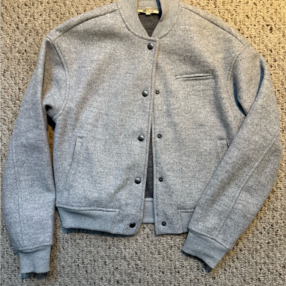 Madewell Gray Bomber Jacket - Picture 3 of 6